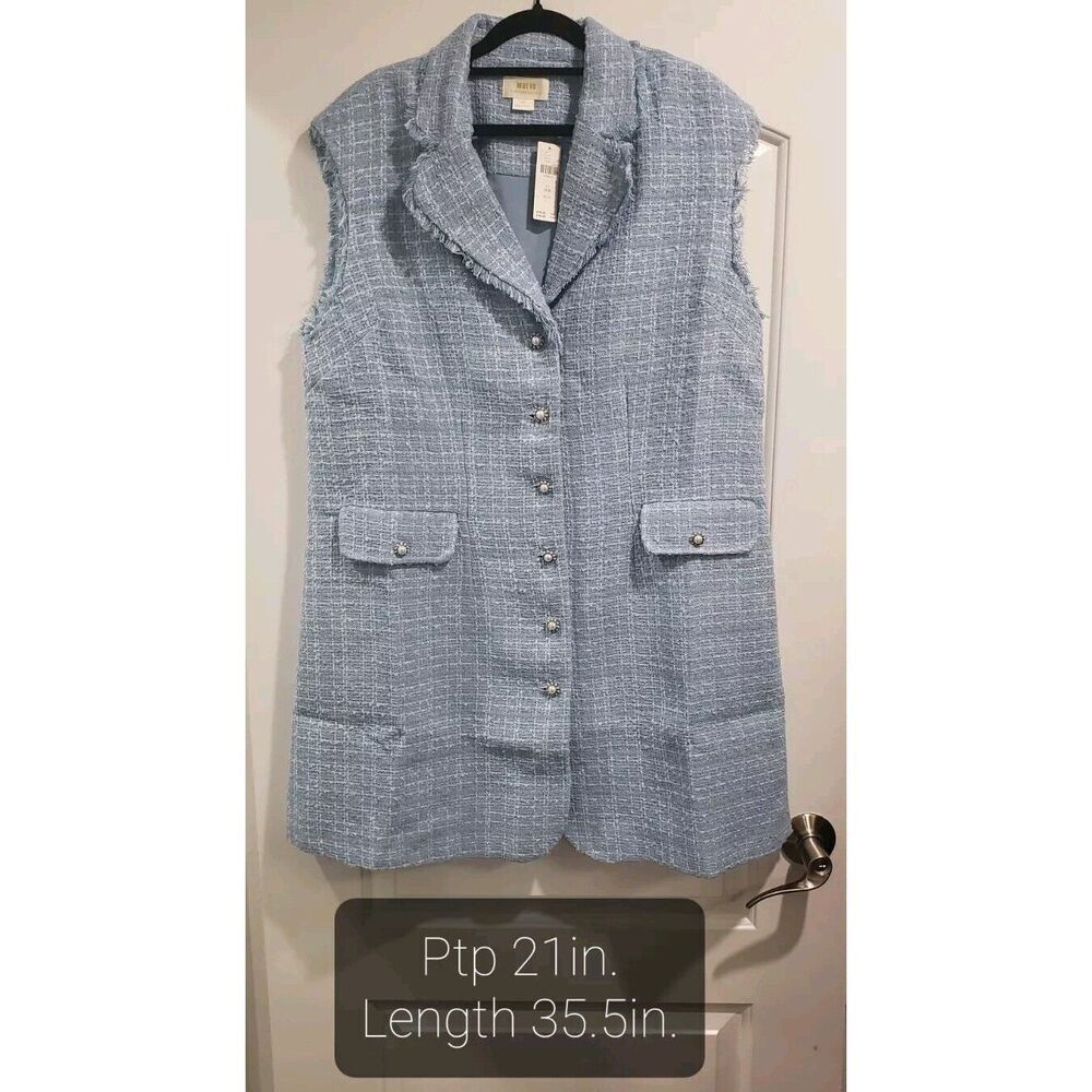 Maeve Anthropologie Sleeveless‎ Tweed Blazer Mini Dress Size 16W NWT MSRP $168 - Picture 2 of 11